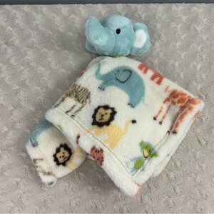 Thro Jimco Lamp Blue Elephant Lovey Security Blanket Safari Animals Lion Giraffe